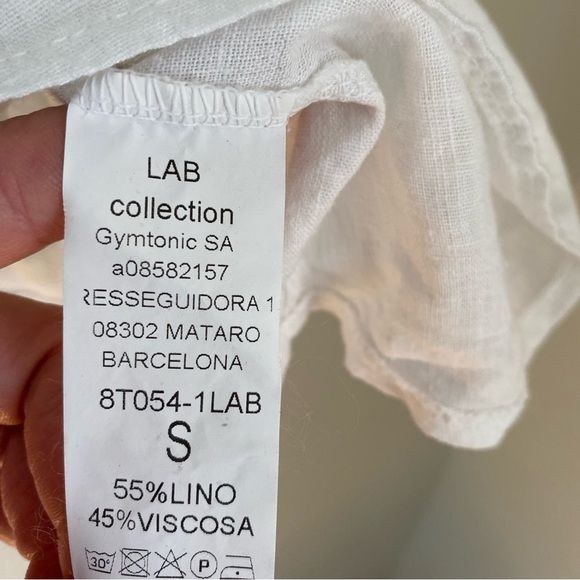 LAB Collection Linen Blend White Structured Tank Top Size Small - Picture 5 of 7